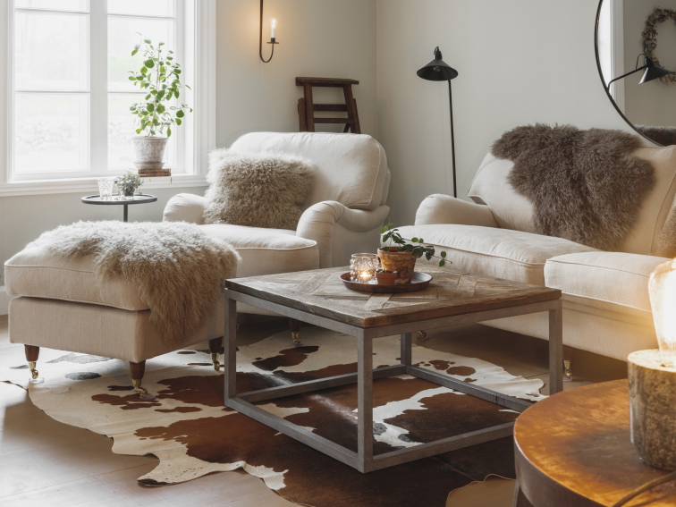 Polštář tibetská kožešina, hnědý, 60x40 cm