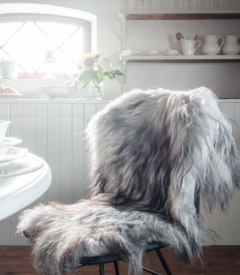 Islandská ovčí kožešina Molly, přírodní světle šedá, 90 cm