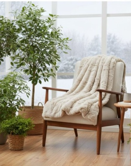 Luxusní přehoz Misty Beige, 140x220 cm