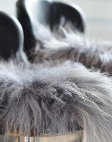 Islandská ovčí kožešina Molly, šedá Brisa, 90x60 cm
