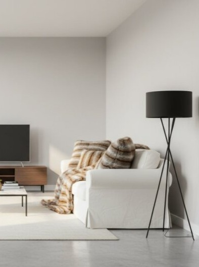 Polštář Hunter Brown, umělá kožešina, 50x90 cm