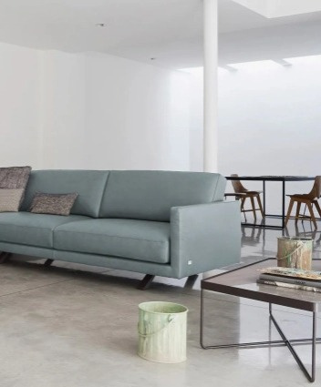 Industriální pohovka Bart, 206 cm, šedá, plně snímatelný potah