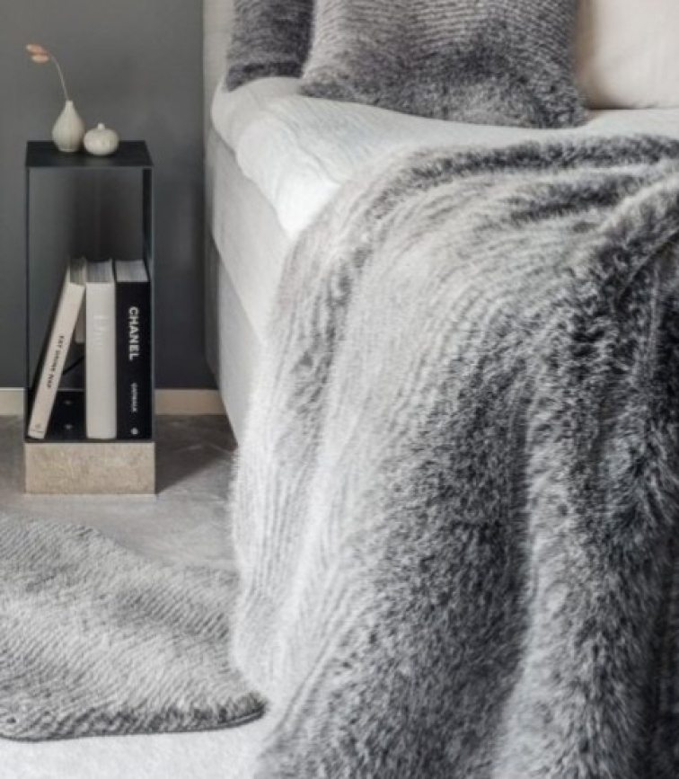 Kožešina Stily Grey, umělá kožešina, 60x40 cm