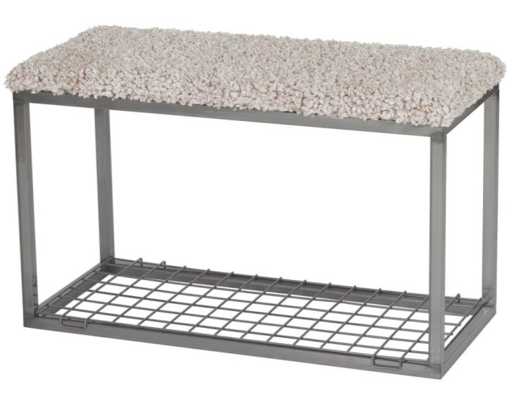 Botník s lavičkou Palle, 80x35x50 cm, umělá kožešina Lumme Sand