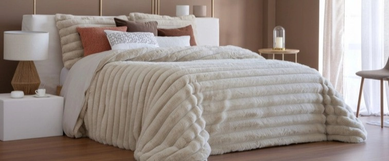 Hřejivý přehoz Cedric Beige, béžový, 250x270 cm