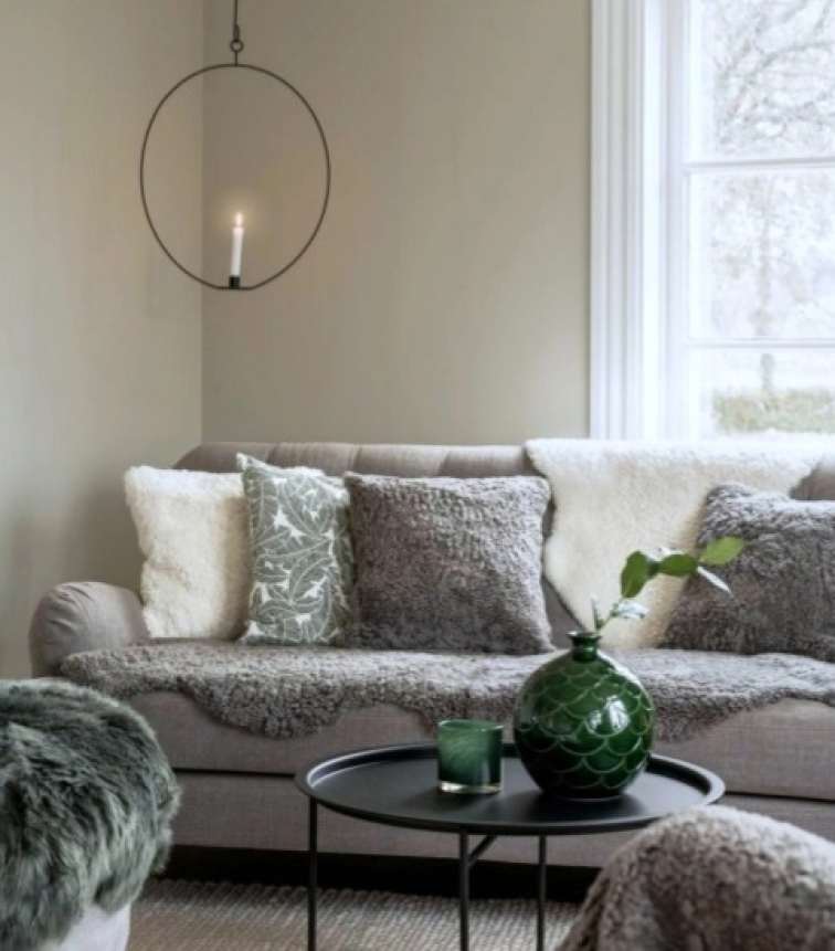 Polštář australská kožešina Curly, charcoal, 45x45 cm