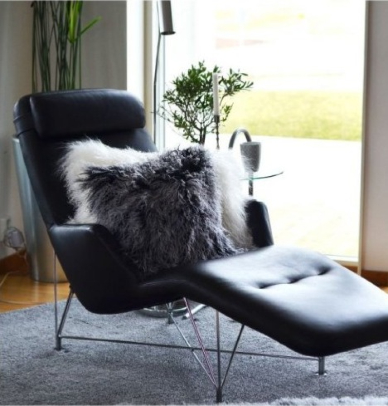 Polštář tibetská kožešina Shansi, modrá Blue Lighttop, 40x40 cm