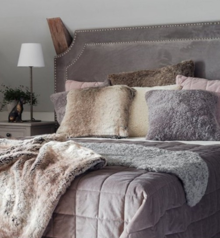 Kudrnatá australská kožešina Curly, šedá Gotland, 95x60 cm