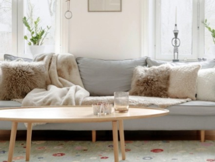 Tibetská kožešina Light Beige, béžová, 95x55 cm