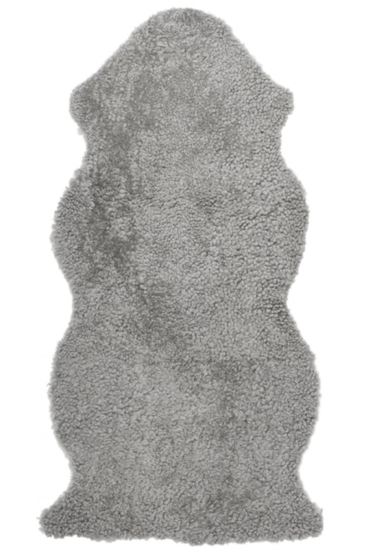 Kudrnatá australská kožešina Curly Natural Grey, přírodní šedá, 135x60 cm