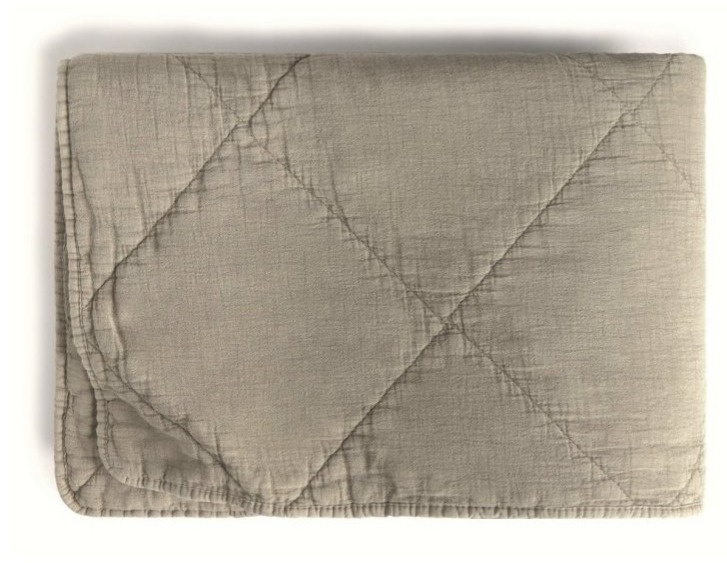 Prošívaný přehoz Nantes Olive, bavlna, olivový, 240x260 cm