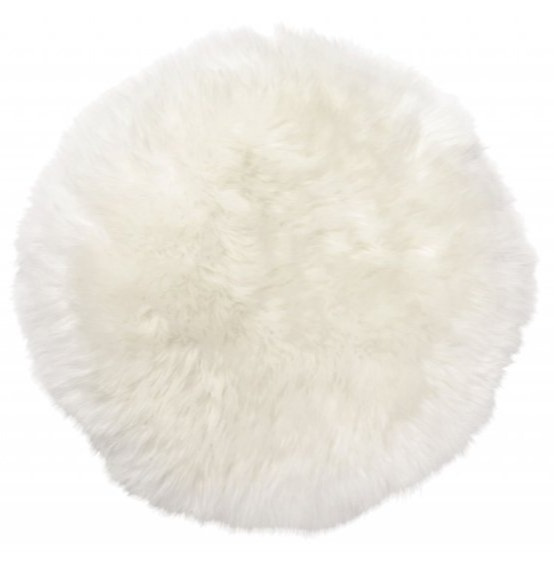 Kožešina na židli Gently, bílá, O34 cm