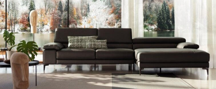 Pohodlná pohovka Paris, 180 cm, kůže, látka