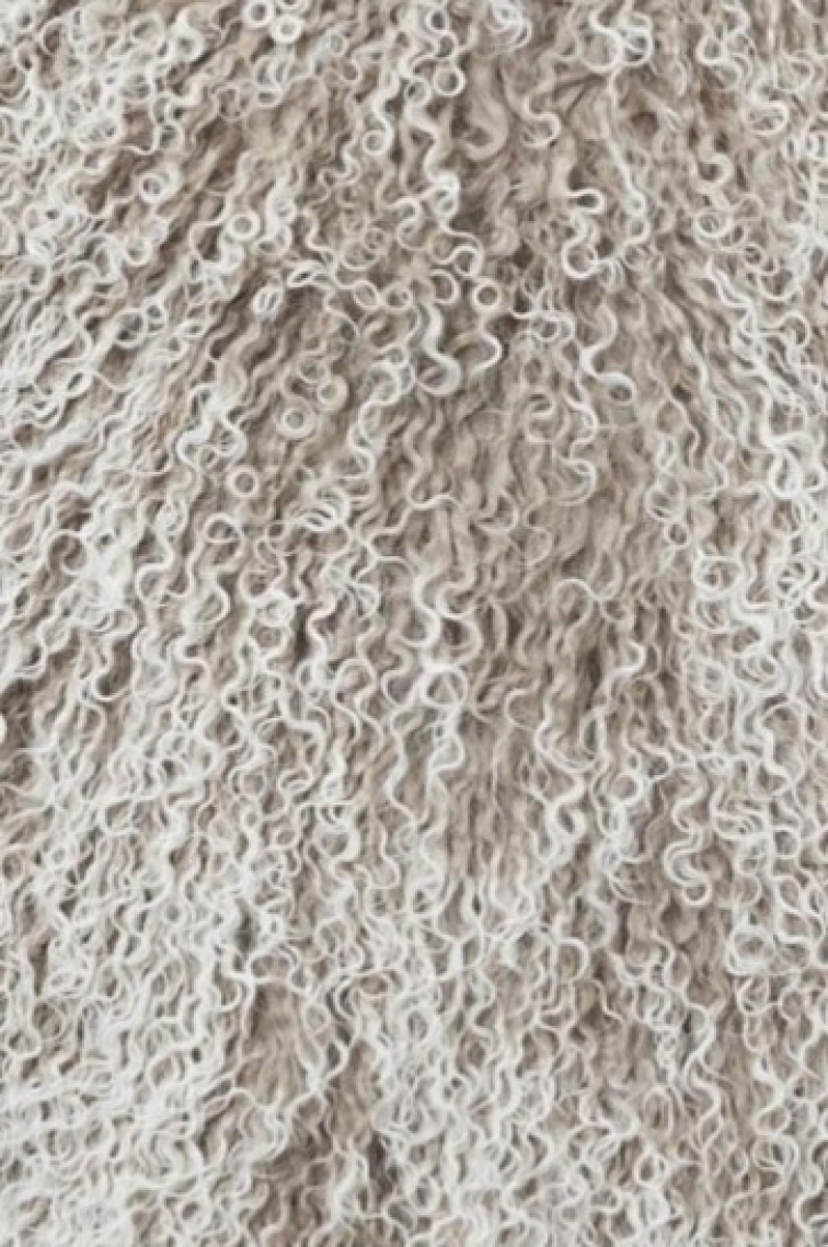 Polštář Snowtop, tibetská kožešina, béžová, 40x40 cm