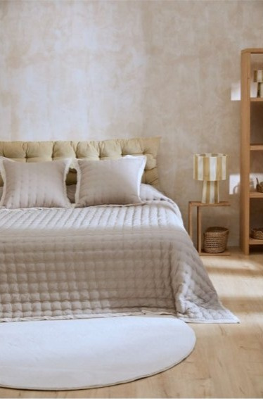 Bavlněný přehoz Nimes Beige, prošívaný, 240x260 cm