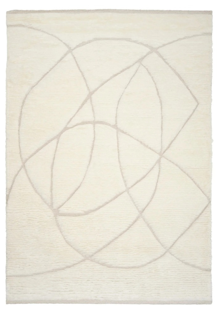 Koberec Lineal Sweep White, přírodně bílý