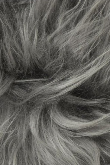 Kožešina na židli Molly Brisa, šedá, patchwork, 37x37 cm