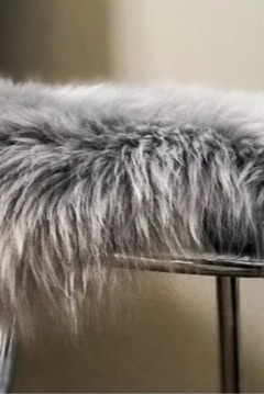 Islandská ovčí kožešina Molly, šedá Brisa, 90x60 cm