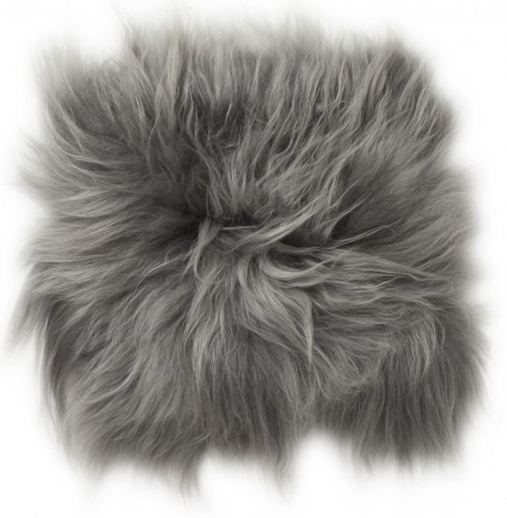 Kožešina na židli Molly Brisa, šedá, patchwork, 37x37 cm