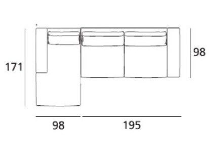 Čalouněná pohovka Vision, látková, 293x171 cm, snímatelný potah