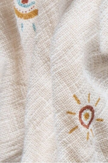 Bavlněný přehoz do postýlky Arco, béžový, 100x150 cm