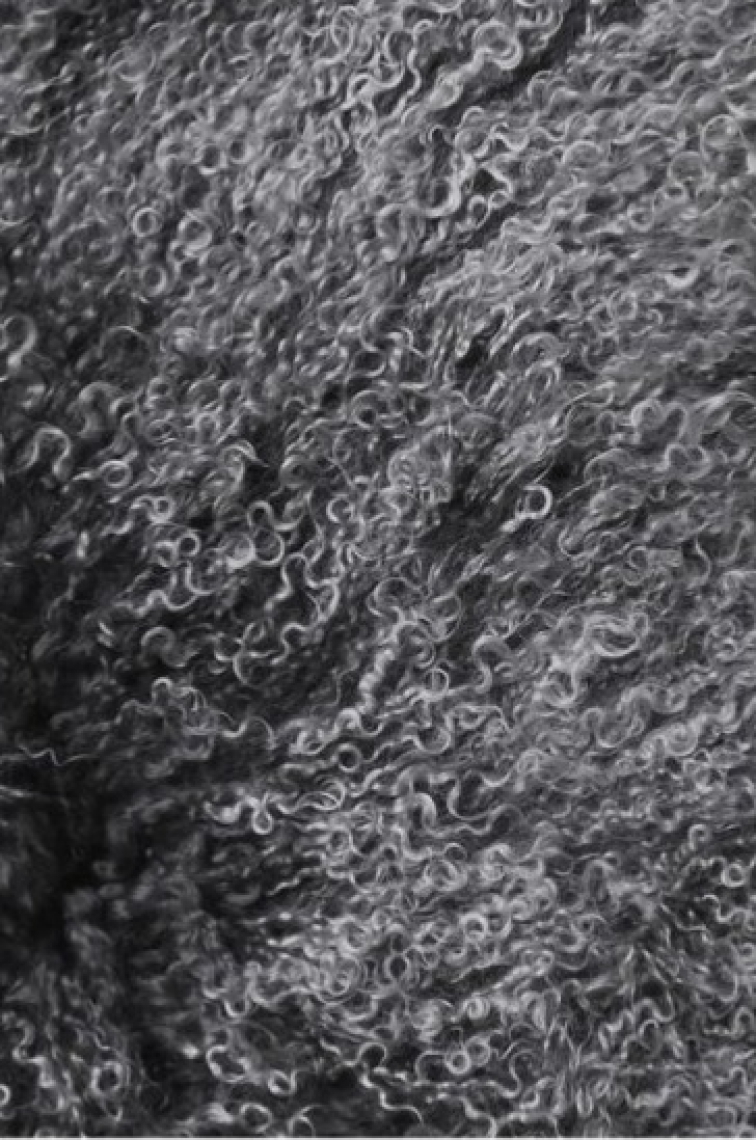 Tibetská kožešina, Grey Silvertop, šedá, 95x55 cm