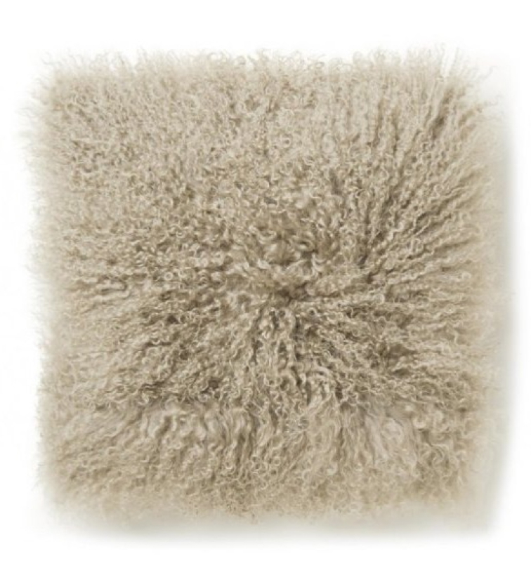 Kožešinový polštář Taupe, tibetská kožešina, 40x40 cm