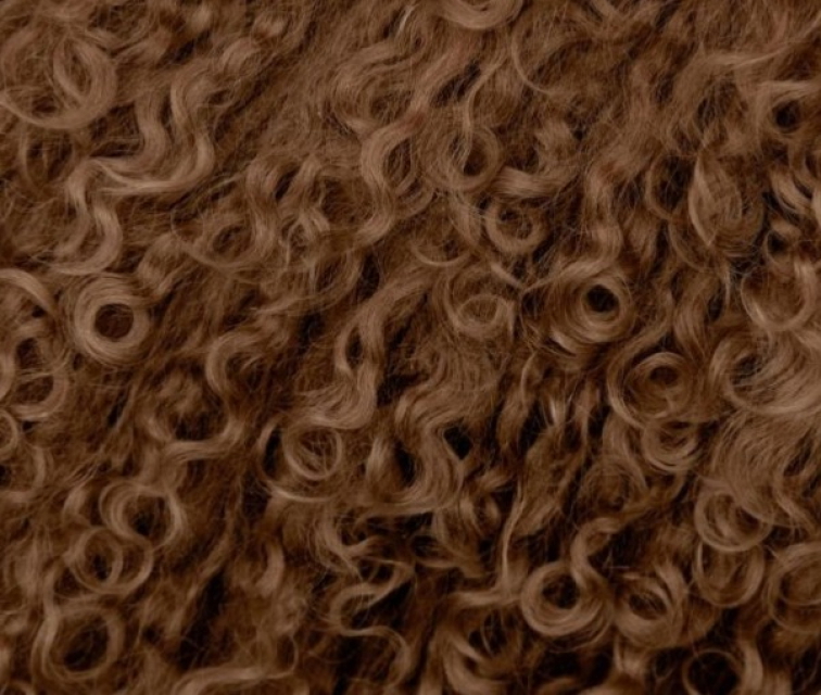 Polštář tibetská kožešina Shansi Cognac, koňaková, 40x40 cm