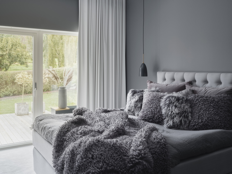 Polštář tibetská kožešina, hnědá, 40x40 cm