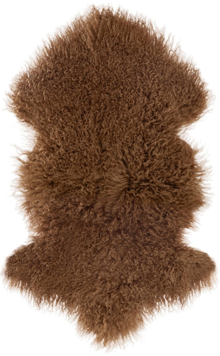 Tibetská kožešina Cognac, koňaková, 95x55 cm