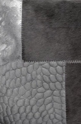 Polštář z hovězí kůže Resty, stříbrno-šedý, 45x45 cm