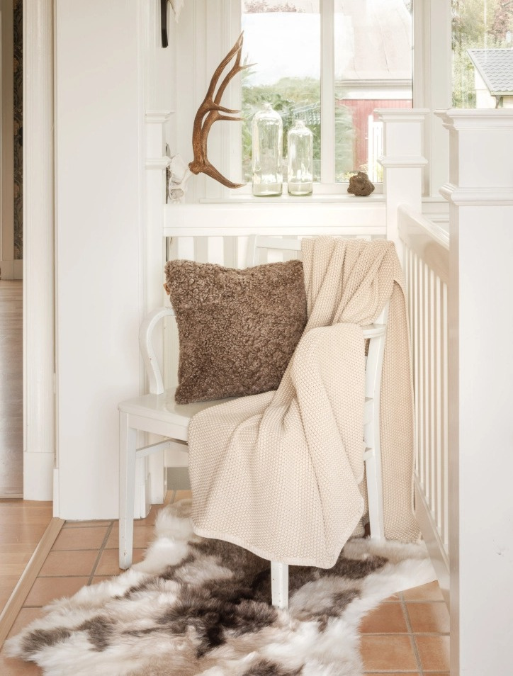 Pléd Bubble, umělá kožešina, slonová kost, 120x180 cm