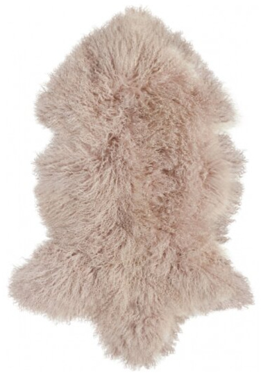 Tibetská kožešina Dusty Pink, kudrnatá, růžová, 95x55 cm