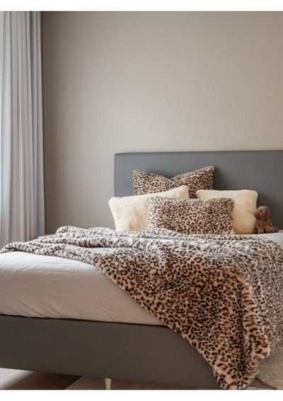 Leopardí přehoz Leo Cream, pléd, 140x220 cm