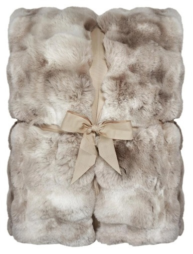 Polštář Misty Sand, umělá kožešina, 60x40 cm