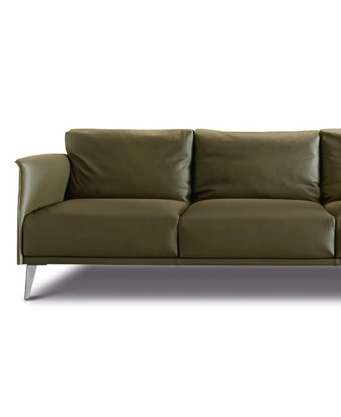 Minimalistická pohovka Stuart, 222 cm, kůže, látka