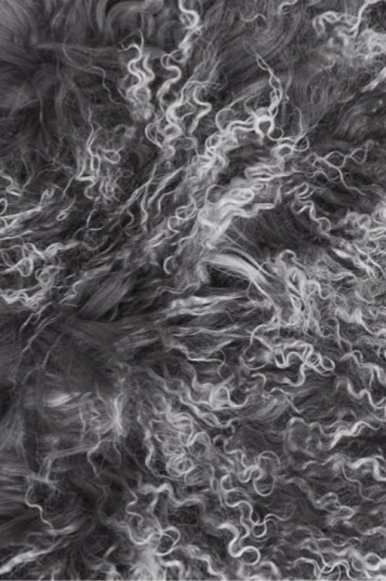 Tibetská kožešina, šedá Snowtop, 95x55 cm