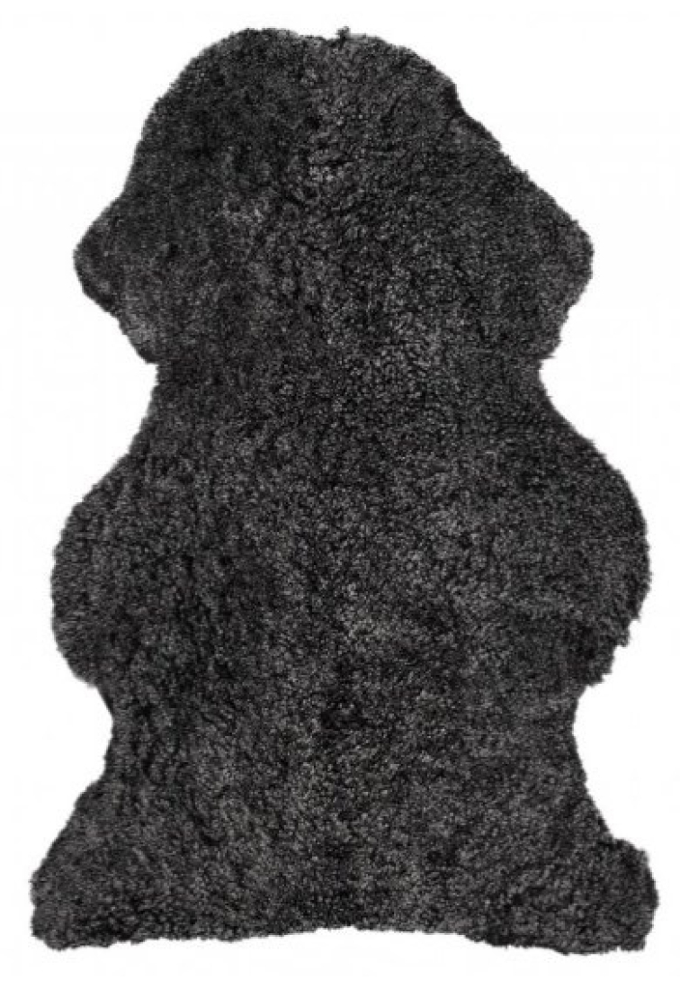 Kudrnatá australská kožešina Curly, tmavě šedá, 95x60 cm
