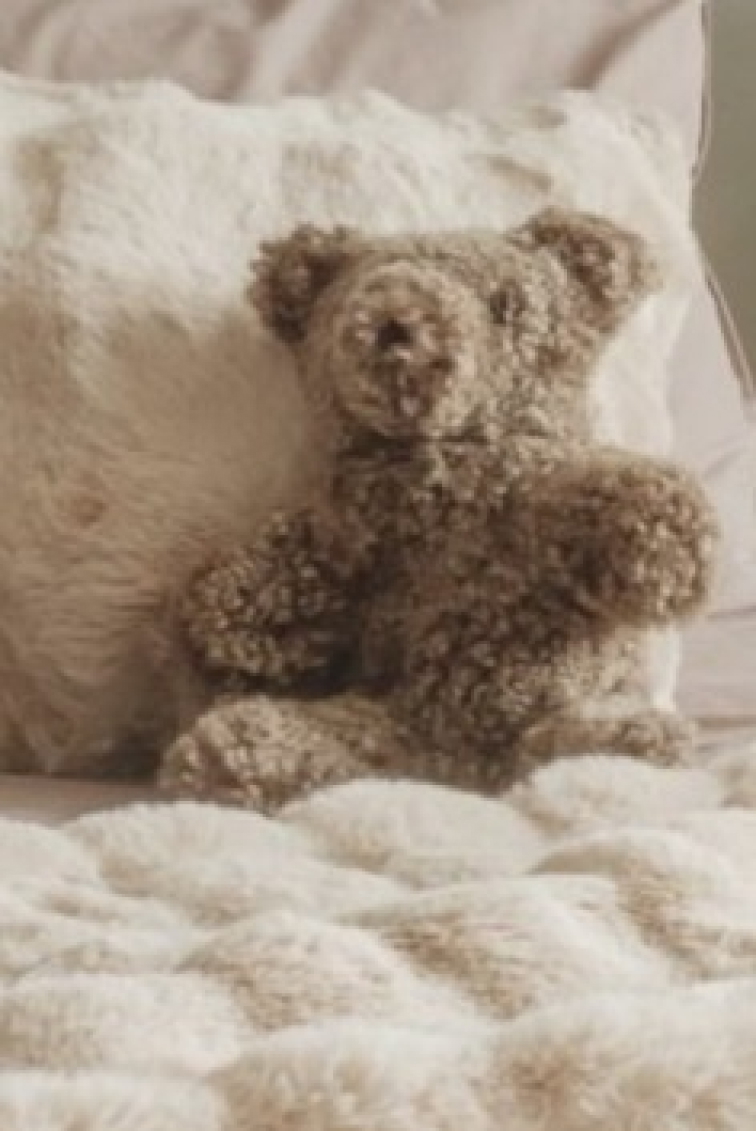 Kožešinový medvídek Teddy, kudrnatá kožešina Curly Sahara