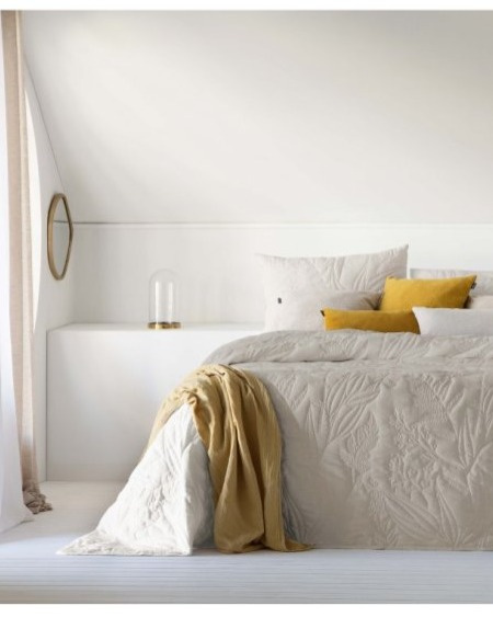 Přehoz na postel Mireya Beige se 2 povlaky na polštáře, 270x270 cm, béžový