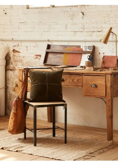 Povlak na polštář Hamza, olivově zelená kůže, 60x30 cm