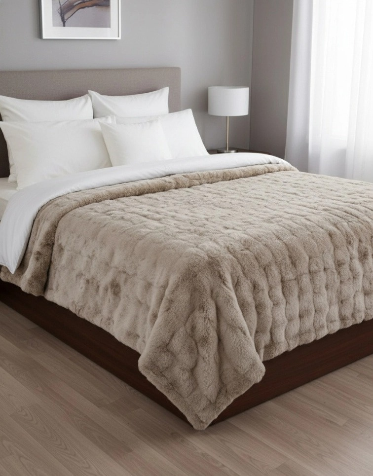 Elegantní přehoz Misty Taupe, 140x220 cm