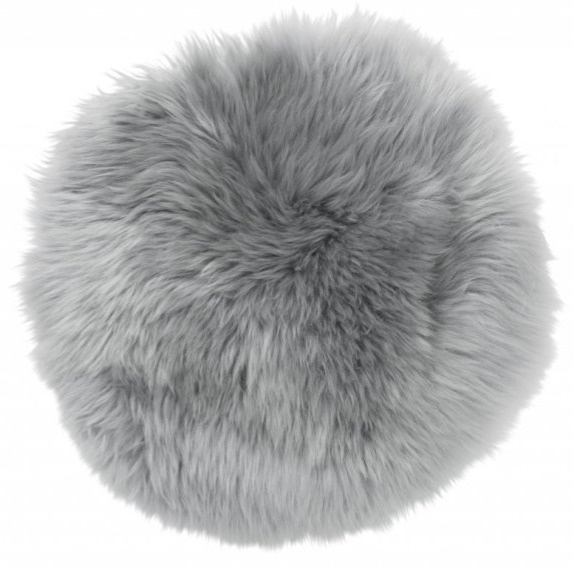 Kožešina na židli Gently, světle šedá, O34 cm
