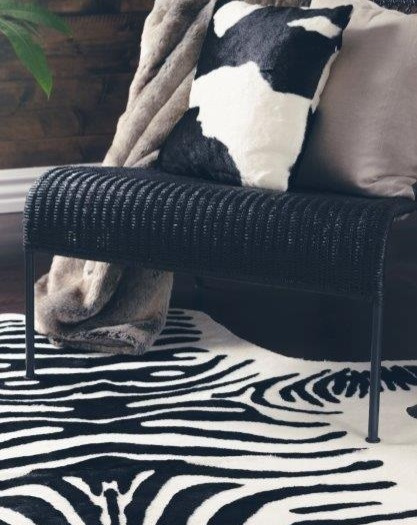 Polštář kozí kůže Zebra, 45x45 cm