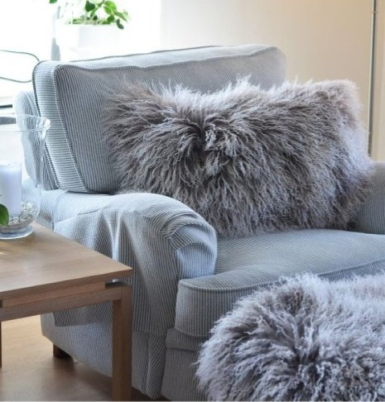 Tibetská kožešina, šedá Snowtop, 95x55 cm