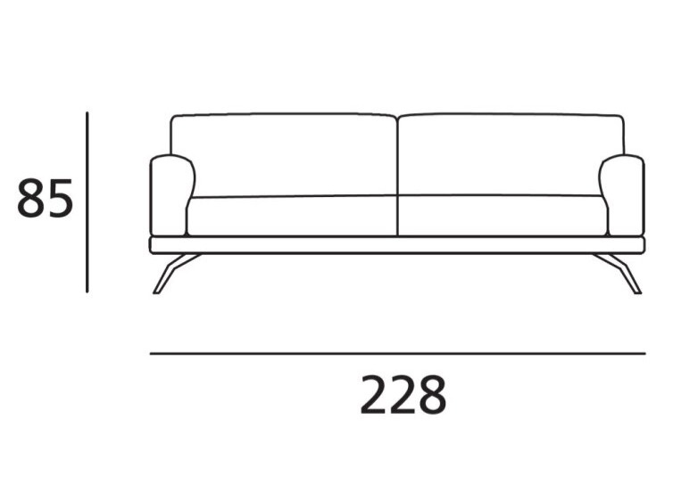 Minimalistická pohovka Philip, 228 cm, snímatelný potah
