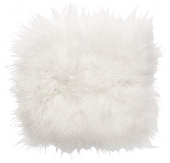 Kožešina na židli Molly, bílá, patchwork, 37x37 cm