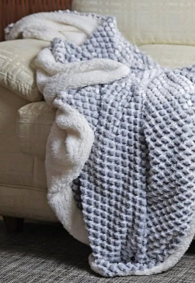 Pléd Cube Grey, šedý, 130x160 cm