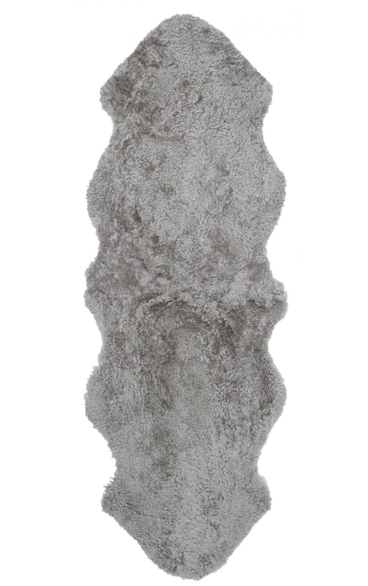 Kudrnatá australská kožešina Curly Natural Grey, přírodní šedá, 180x60 cm