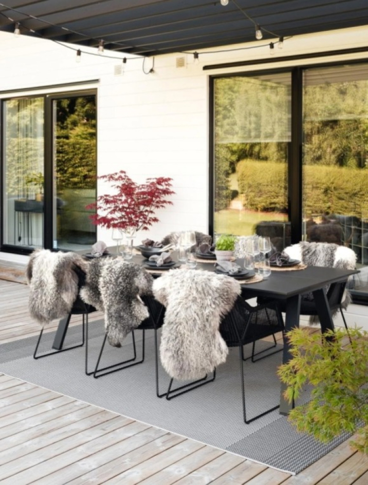 Polštář australská kožešina Curly, antracit, 45x45 cm